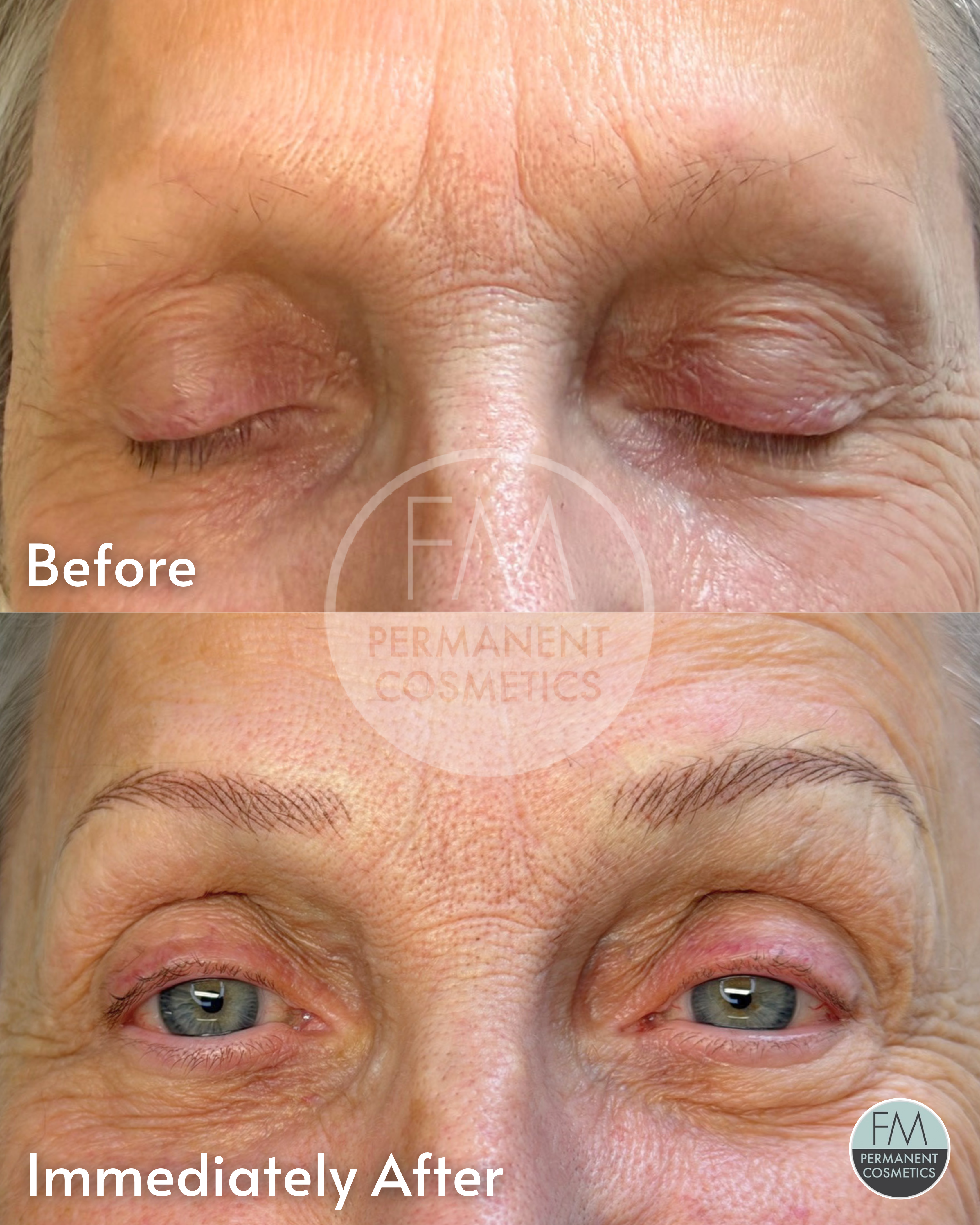 hairstroke brows before & after