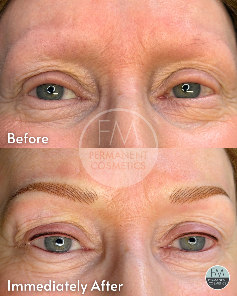 hairstroke combination brows & top eyeliner